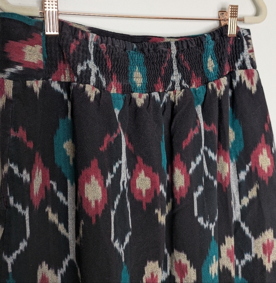 Tree of Life Black and Multicolor Patterned High Low Skirt - Picture 6 of 8